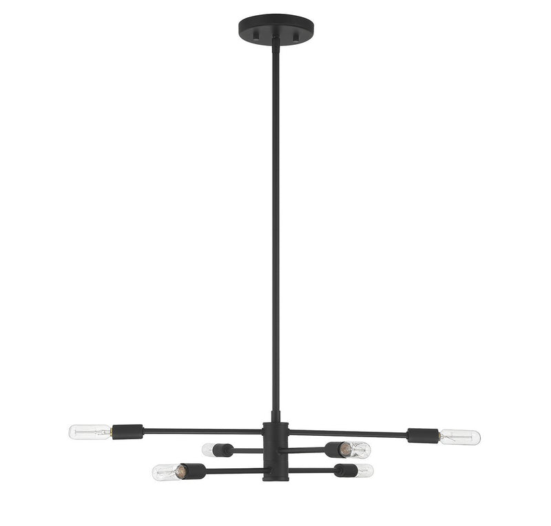 Six Light Chandelier<br /><span style="color:#4AB0CE;">Entrega: 4-10 dias en USA</span><br /><span style="color:#4AB0CE;font-size:60%;">PREGUNTE POR ENTREGA EN PANAMA</span><br />Collection: Lyrique<br />Finish: Matte Black