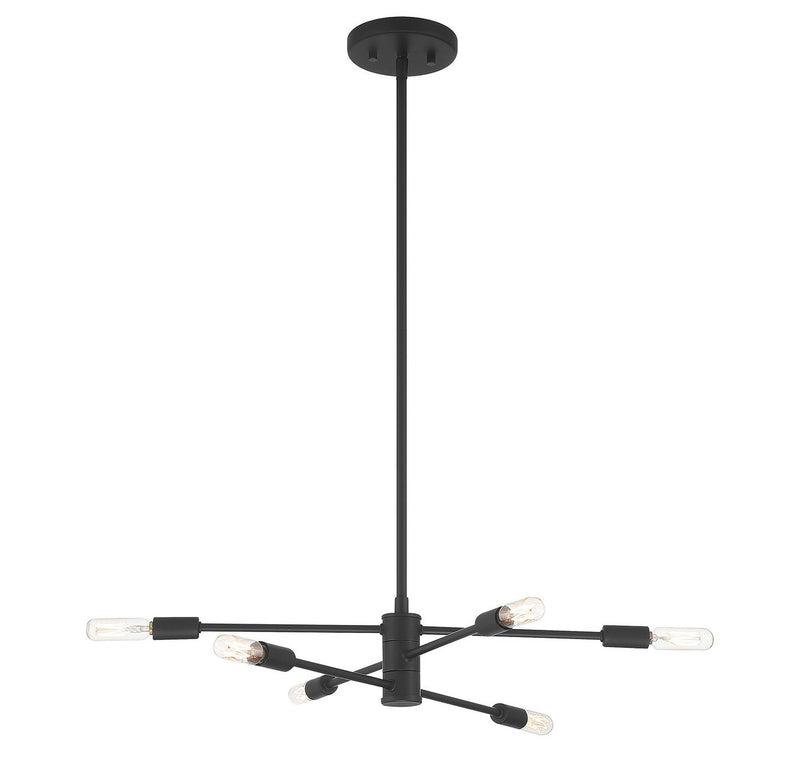 Six Light Chandelier<br /><span style="color:#4AB0CE;">Entrega: 4-10 dias en USA</span><br /><span style="color:#4AB0CE;font-size:60%;">PREGUNTE POR ENTREGA EN PANAMA</span><br />Collection: Lyrique<br />Finish: Matte Black