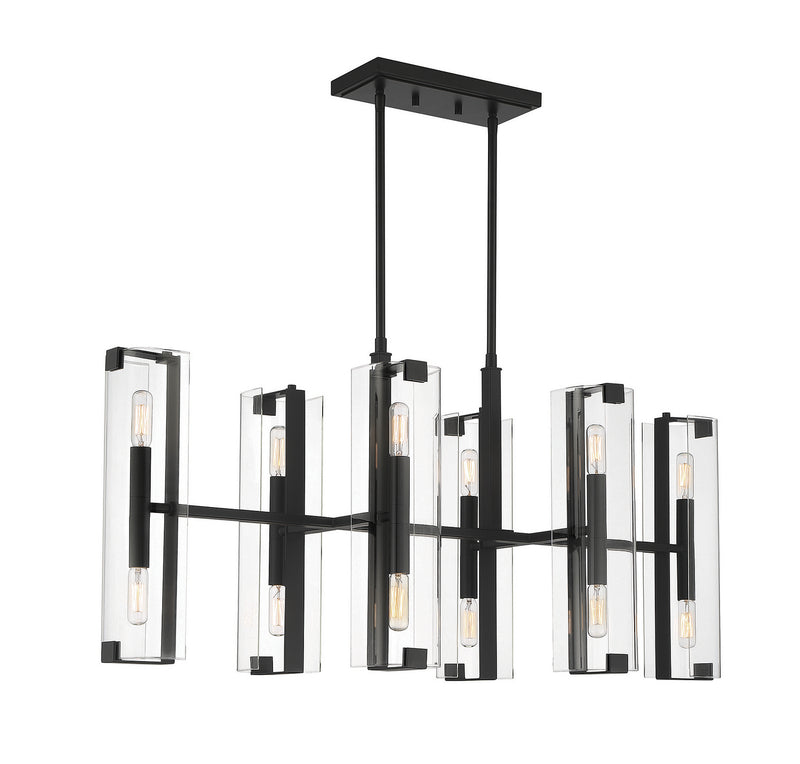 12 Light Chandelier<br /><span style="color:#4AB0CE;">Entrega: 4-10 dias en USA</span><br /><span style="color:#4AB0CE;font-size:60%;">PREGUNTE POR ENTREGA EN PANAMA</span><br />Collection: Winfield<br />Finish: Matte Black