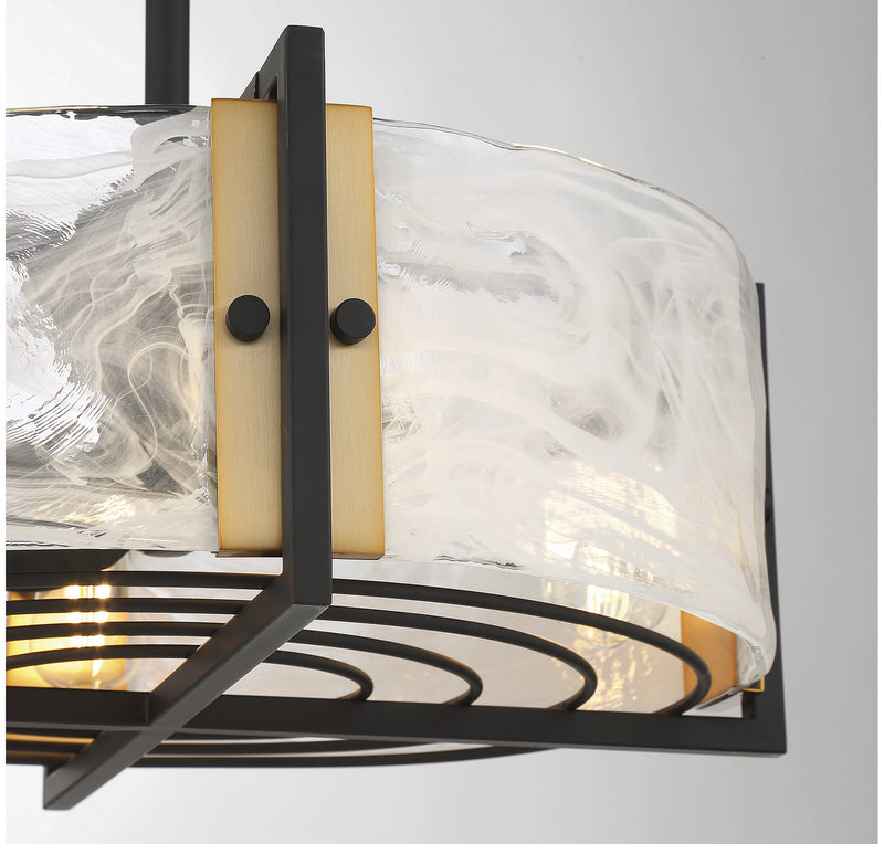 Savoy House - 24-FD-1698-143 - Four Light Fan D'lier - Hayward - Matte Black with Warm Brass