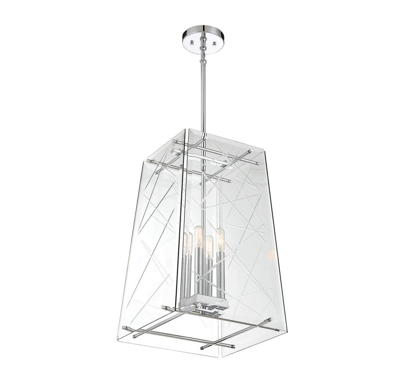 Four Light Pendant<br /><span style="color:#4AB0CE;">Entrega: 4-10 dias en USA</span><br /><span style="color:#4AB0CE;font-size:60%;">PREGUNTE POR ENTREGA EN PANAMA</span><br />Collection: Kole<br />Finish: Polished Chrome