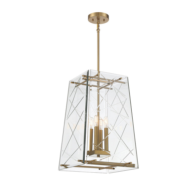 Four Light Pendant<br /><span style="color:#4AB0CE;">Entrega: 4-10 dias en USA</span><br /><span style="color:#4AB0CE;font-size:60%;">PREGUNTE POR ENTREGA EN PANAMA</span><br />Collection: Kole<br />Finish: Warm Brass