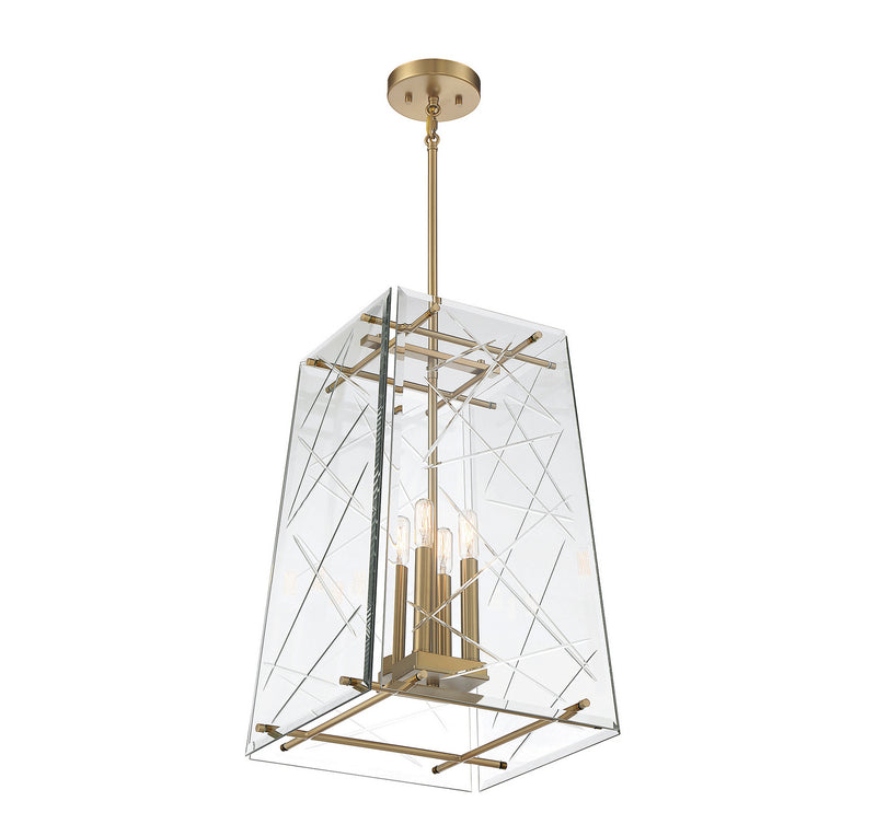 Four Light Pendant<br /><span style="color:#4AB0CE;">Entrega: 4-10 dias en USA</span><br /><span style="color:#4AB0CE;font-size:60%;">PREGUNTE POR ENTREGA EN PANAMA</span><br />Collection: Kole<br />Finish: Warm Brass