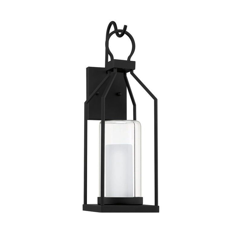 One Light Outdoor Wall Lantern<br /><span style="color:#4AB0CE;">Entrega: 4-10 dias en USA</span><br /><span style="color:#4AB0CE;font-size:60%;">PREGUNTE POR ENTREGA EN PANAMA</span><br />Collection: Hamilton<br />Finish: Matte Black