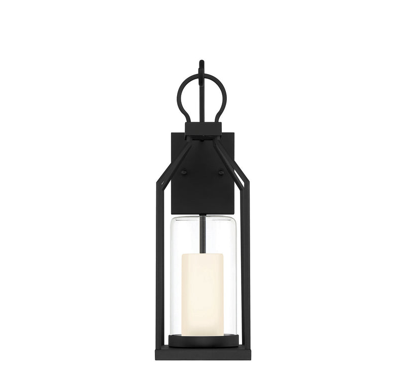 One Light Outdoor Wall Lantern<br /><span style="color:#4AB0CE;">Entrega: 4-10 dias en USA</span><br /><span style="color:#4AB0CE;font-size:60%;">PREGUNTE POR ENTREGA EN PANAMA</span><br />Collection: Hamilton<br />Finish: Matte Black