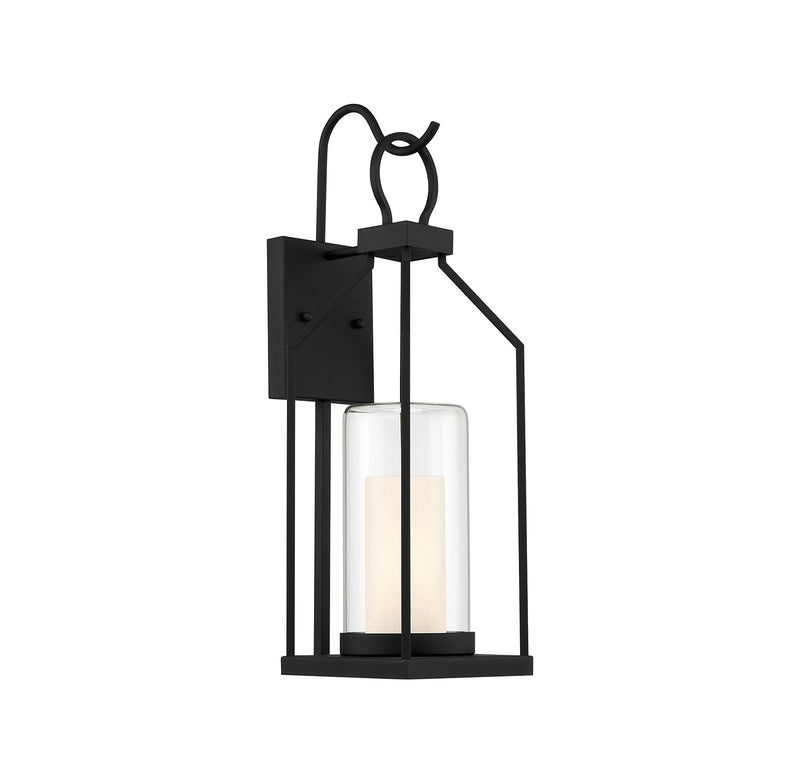 One Light Outdoor Wall Lantern<br /><span style="color:#4AB0CE;">Entrega: 4-10 dias en USA</span><br /><span style="color:#4AB0CE;font-size:60%;">PREGUNTE POR ENTREGA EN PANAMA</span><br />Collection: Hamilton<br />Finish: Matte Black