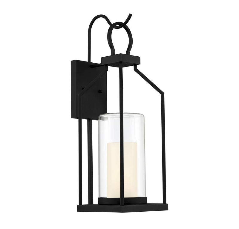 One Light Outdoor Wall Lantern<br /><span style="color:#4AB0CE;">Entrega: 4-5 semanas en USA</span><br /><span style="color:#4AB0CE;font-size:60%;">PREGUNTE POR ENTREGA EN PANAMA</span><br />Collection: Hamilton<br />Finish: Matte Black