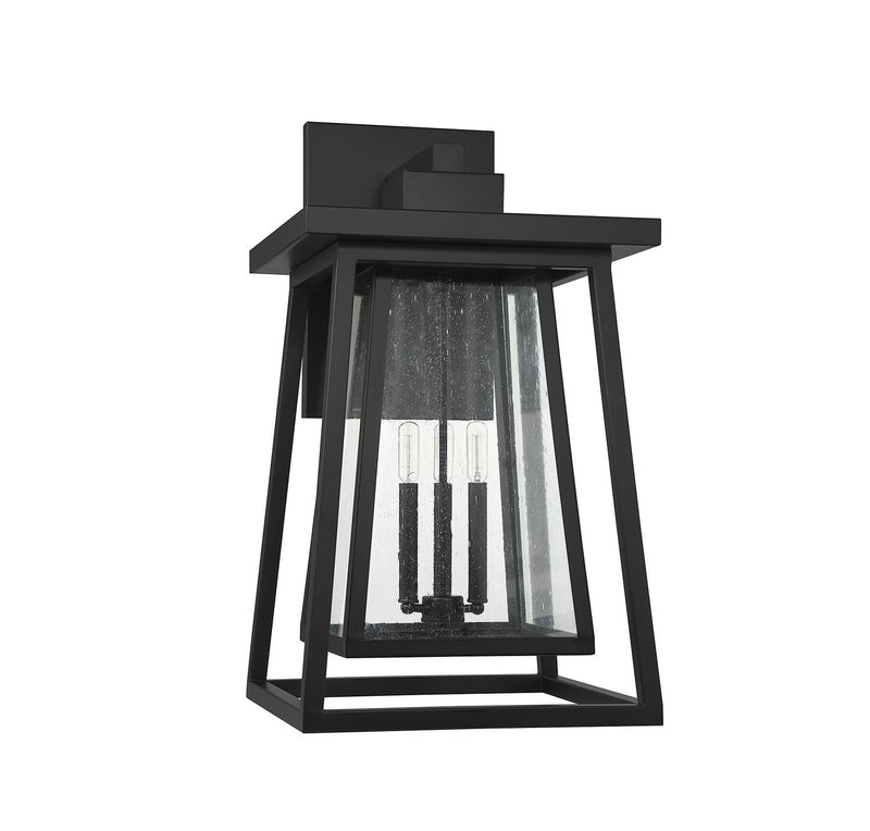 Three Light Outdoor Wall Lantern<br /><span style="color:#4AB0CE;">Entrega: 4-10 dias en USA</span><br /><span style="color:#4AB0CE;font-size:60%;">PREGUNTE POR ENTREGA EN PANAMA</span><br />Collection: Denver<br />Finish: Matte Black