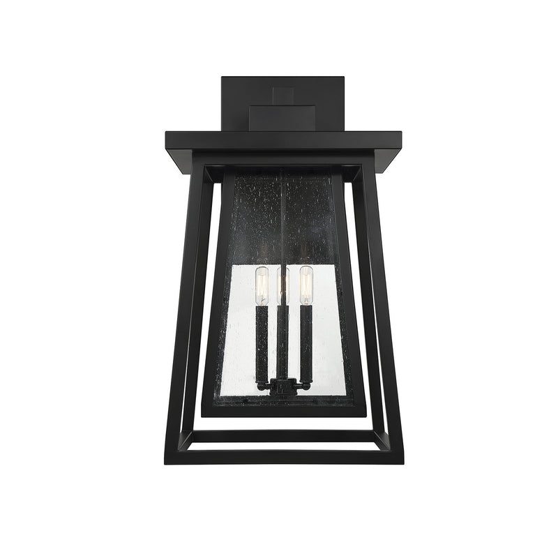 Three Light Outdoor Wall Lantern<br /><span style="color:#4AB0CE;">Entrega: 4-10 dias en USA</span><br /><span style="color:#4AB0CE;font-size:60%;">PREGUNTE POR ENTREGA EN PANAMA</span><br />Collection: Denver<br />Finish: Matte Black