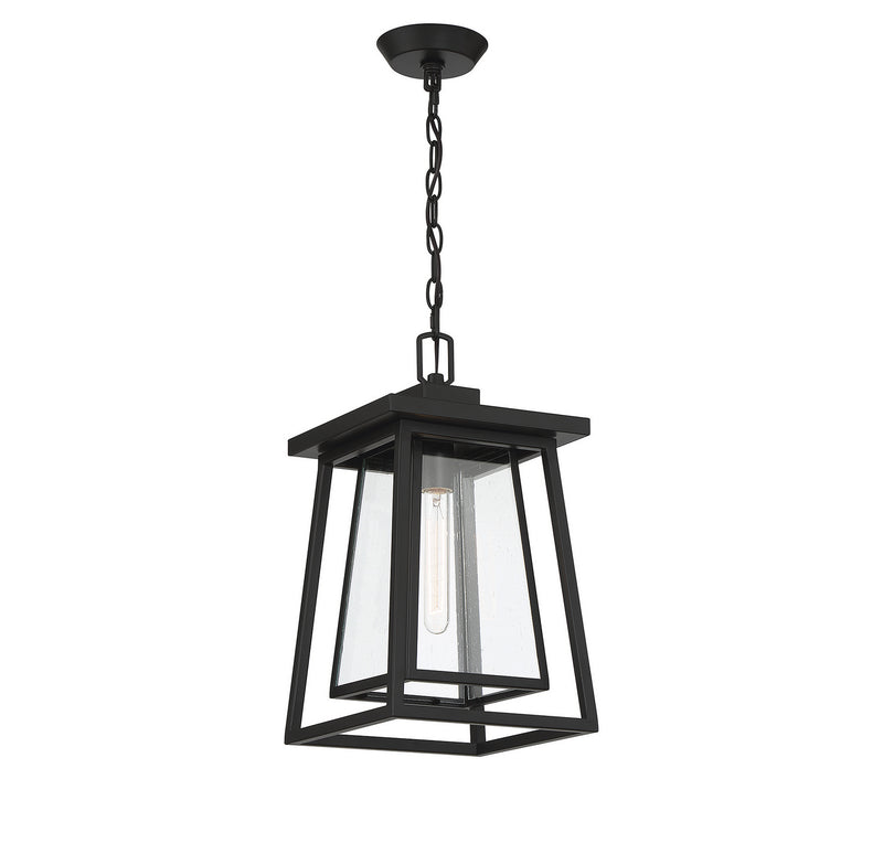 One Light Outdoor Hanging Lantern<br /><span style="color:#4AB0CE;">Entrega: 4-10 dias en USA</span><br /><span style="color:#4AB0CE;font-size:60%;">PREGUNTE POR ENTREGA EN PANAMA</span><br />Collection: Denver<br />Finish: Matte Black