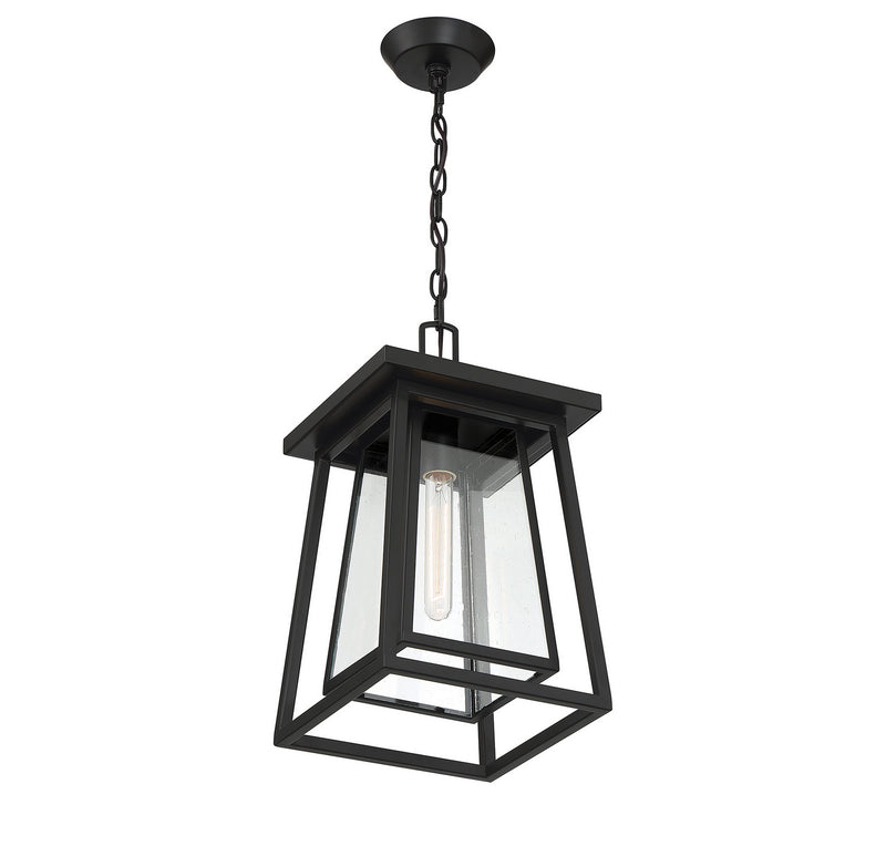 One Light Outdoor Hanging Lantern<br /><span style="color:#4AB0CE;">Entrega: 4-10 dias en USA</span><br /><span style="color:#4AB0CE;font-size:60%;">PREGUNTE POR ENTREGA EN PANAMA</span><br />Collection: Denver<br />Finish: Matte Black