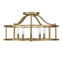 Five Light Semi Flush Mount<br /><span style="color:#4AB0CE;">Entrega: 2-3 semanas en USA</span><br /><span style="color:#4AB0CE;font-size:60%;">PREGUNTE POR ENTREGA EN PANAMA</span><br />Collection: Stockton<br />Finish: Warm Brass