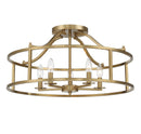 Five Light Semi Flush Mount<br /><span style="color:#4AB0CE;">Entrega: 2-3 semanas en USA</span><br /><span style="color:#4AB0CE;font-size:60%;">PREGUNTE POR ENTREGA EN PANAMA</span><br />Collection: Stockton<br />Finish: Warm Brass