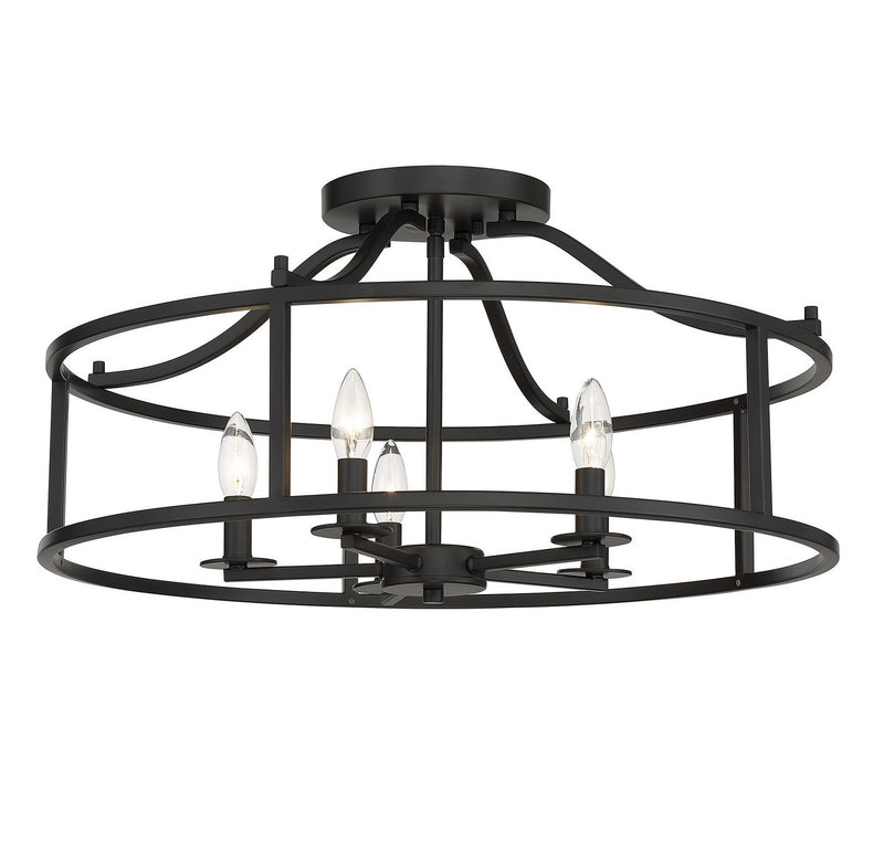 Five Light Semi Flush Mount<br /><span style="color:#4AB0CE;">Entrega: 4-10 dias en USA</span><br /><span style="color:#4AB0CE;font-size:60%;">PREGUNTE POR ENTREGA EN PANAMA</span><br />Collection: Stockton<br />Finish: Matte Black