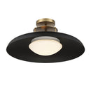 One Light Semi-Flush Mount<br /><span style="color:#4AB0CE;">Entrega: 4-10 dias en USA</span><br /><span style="color:#4AB0CE;font-size:60%;">PREGUNTE POR ENTREGA EN PANAMA</span><br />Collection: Gavin<br />Finish: Matte Black with Warm Brass Accents