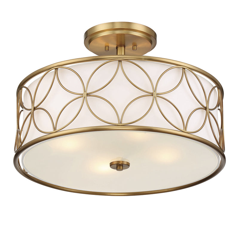 Four Light Semi-Flush Mount<br /><span style="color:#4AB0CE;">Entrega: 1-2 semanas en USA</span><br /><span style="color:#4AB0CE;font-size:60%;">PREGUNTE POR ENTREGA EN PANAMA</span><br />Collection: Reid<br />Finish: Warm Brass