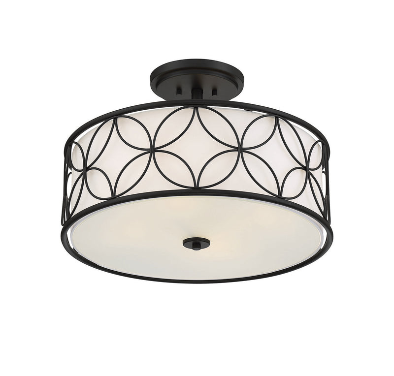 Four Light Semi-Flush Mount<br /><span style="color:#4AB0CE;">Entrega: 4-10 dias en USA</span><br /><span style="color:#4AB0CE;font-size:60%;">PREGUNTE POR ENTREGA EN PANAMA</span><br />Collection: Reid<br />Finish: Matte Black