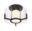 One Light Semi-Flush Mount<br /><span style="color:#4AB0CE;">Entrega: 4-10 dias en USA</span><br /><span style="color:#4AB0CE;font-size:60%;">PREGUNTE POR ENTREGA EN PANAMA</span><br />Collection: Eaton<br />Finish: Matte Black with Warm Brass Accents