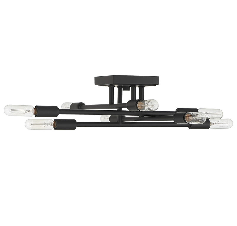 Eight Light Semi-Flush Mount<br /><span style="color:#4AB0CE;">Entrega: 4-10 dias en USA</span><br /><span style="color:#4AB0CE;font-size:60%;">PREGUNTE POR ENTREGA EN PANAMA</span><br />Collection: Lyrique<br />Finish: Matte Black