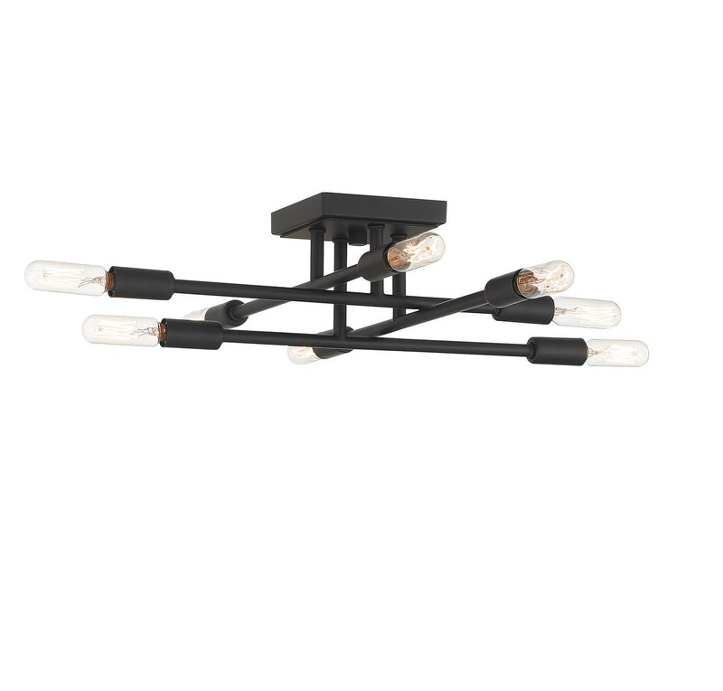 Eight Light Semi-Flush Mount<br /><span style="color:#4AB0CE;">Entrega: 4-10 dias en USA</span><br /><span style="color:#4AB0CE;font-size:60%;">PREGUNTE POR ENTREGA EN PANAMA</span><br />Collection: Lyrique<br />Finish: Matte Black