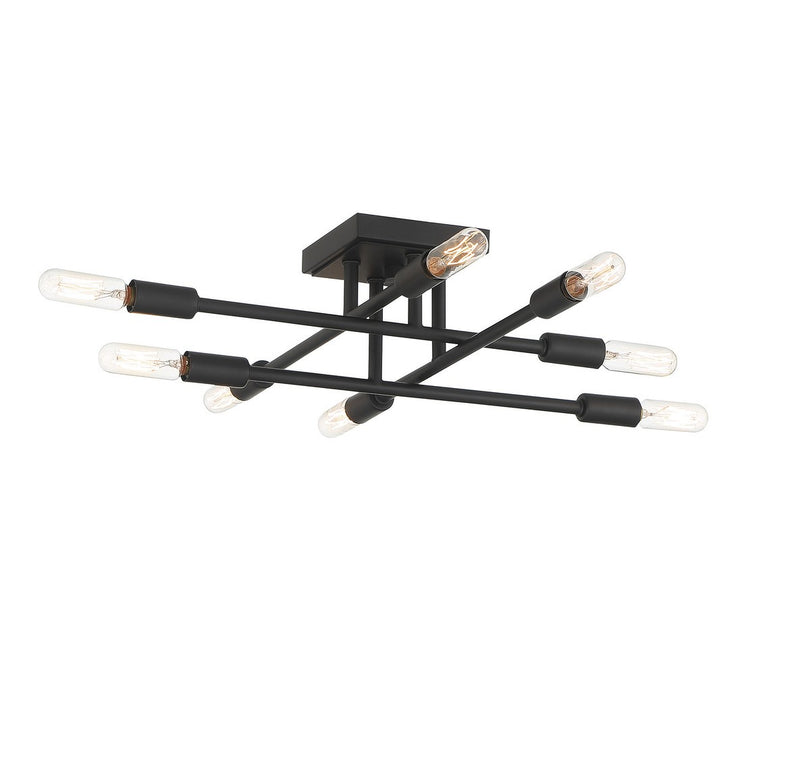 Eight Light Semi-Flush Mount<br /><span style="color:#4AB0CE;">Entrega: 4-10 dias en USA</span><br /><span style="color:#4AB0CE;font-size:60%;">PREGUNTE POR ENTREGA EN PANAMA</span><br />Collection: Lyrique<br />Finish: Matte Black
