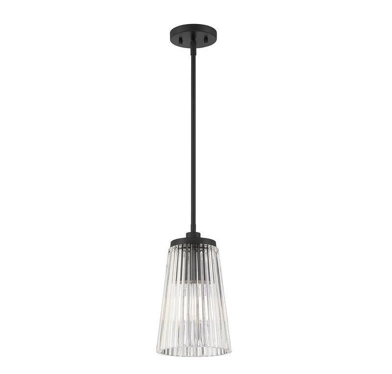 One Light Pendant<br /><span style="color:#4AB0CE;">Entrega: 4-10 dias en USA</span><br /><span style="color:#4AB0CE;font-size:60%;">PREGUNTE POR ENTREGA EN PANAMA</span><br />Collection: Chantilly<br />Finish: Matte Black