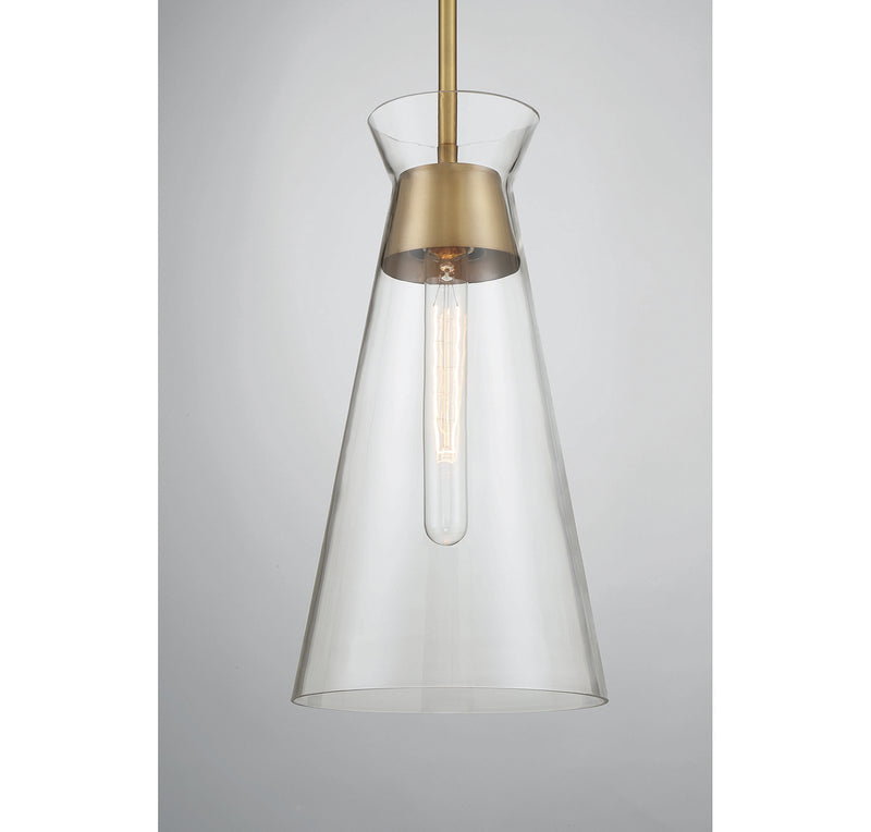 Savoy House - 7-1831-1-322 - One Light Pendant - Lakewood - Warm Brass