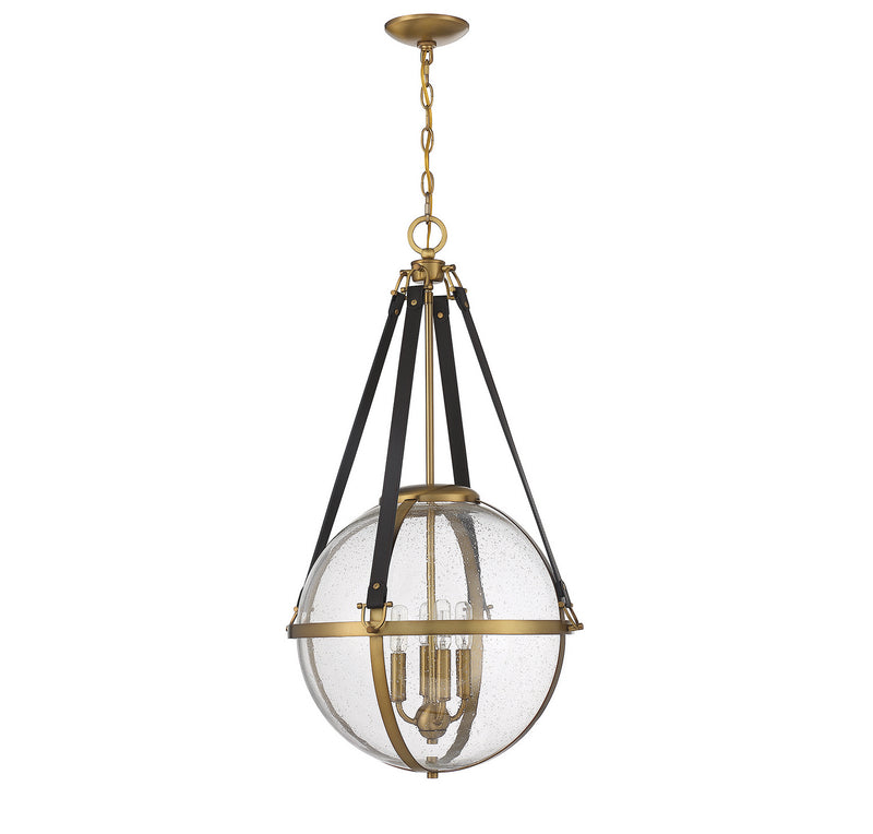 Four Light Pendant<br /><span style="color:#4AB0CE;">Entrega: 4-10 dias en USA</span><br /><span style="color:#4AB0CE;font-size:60%;">PREGUNTE POR ENTREGA EN PANAMA</span><br />Collection: Bozeman<br />Finish: Warm Brass