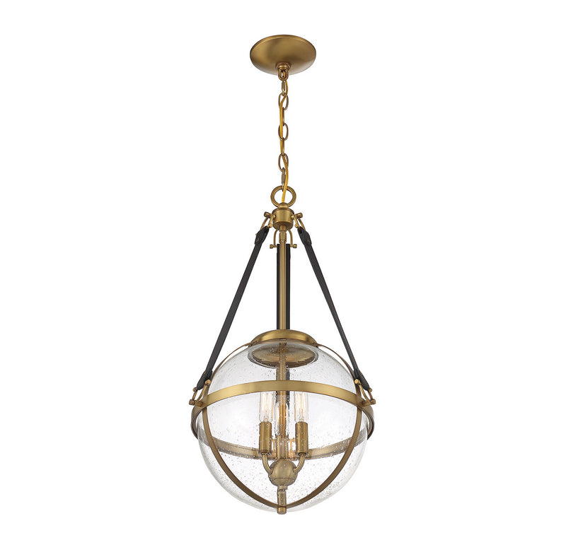 Three Light Pendant<br /><span style="color:#4AB0CE;">Entrega: 4-10 dias en USA</span><br /><span style="color:#4AB0CE;font-size:60%;">PREGUNTE POR ENTREGA EN PANAMA</span><br />Collection: Bozeman<br />Finish: Warm Brass