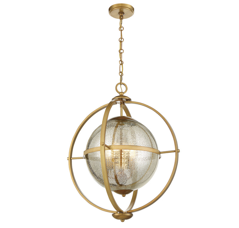 Three Light Pendant<br /><span style="color:#4AB0CE;">Entrega: 4-10 dias en USA</span><br /><span style="color:#4AB0CE;font-size:60%;">PREGUNTE POR ENTREGA EN PANAMA</span><br />Collection: Pearl<br />Finish: Warm Brass