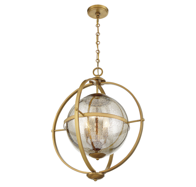 Three Light Pendant<br /><span style="color:#4AB0CE;">Entrega: 4-10 dias en USA</span><br /><span style="color:#4AB0CE;font-size:60%;">PREGUNTE POR ENTREGA EN PANAMA</span><br />Collection: Pearl<br />Finish: Warm Brass