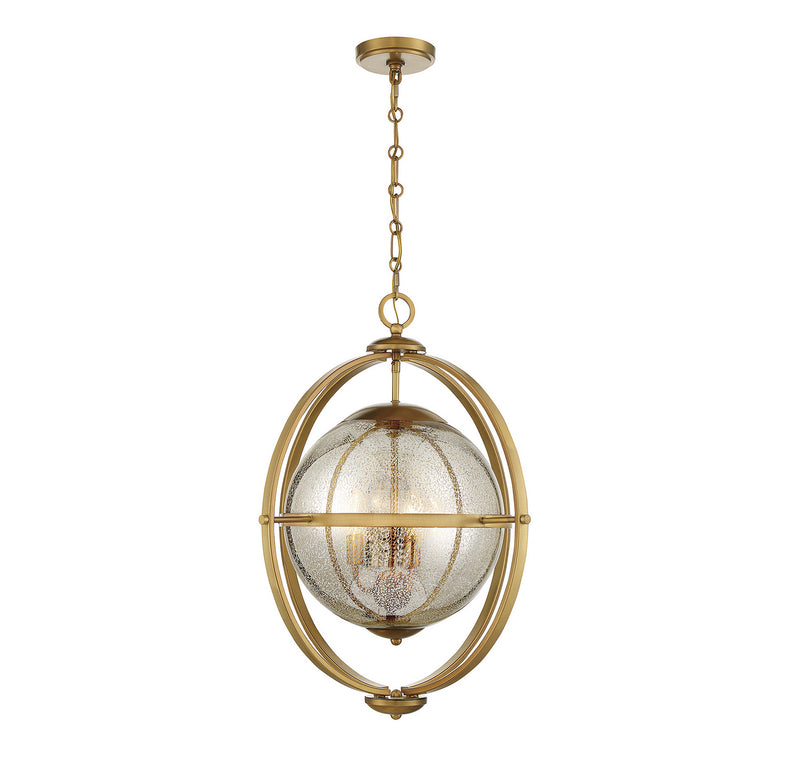 Three Light Pendant<br /><span style="color:#4AB0CE;">Entrega: 1-2 semanas en USA</span><br /><span style="color:#4AB0CE;font-size:60%;">PREGUNTE POR ENTREGA EN PANAMA</span><br />Collection: Pearl<br />Finish: Warm Brass