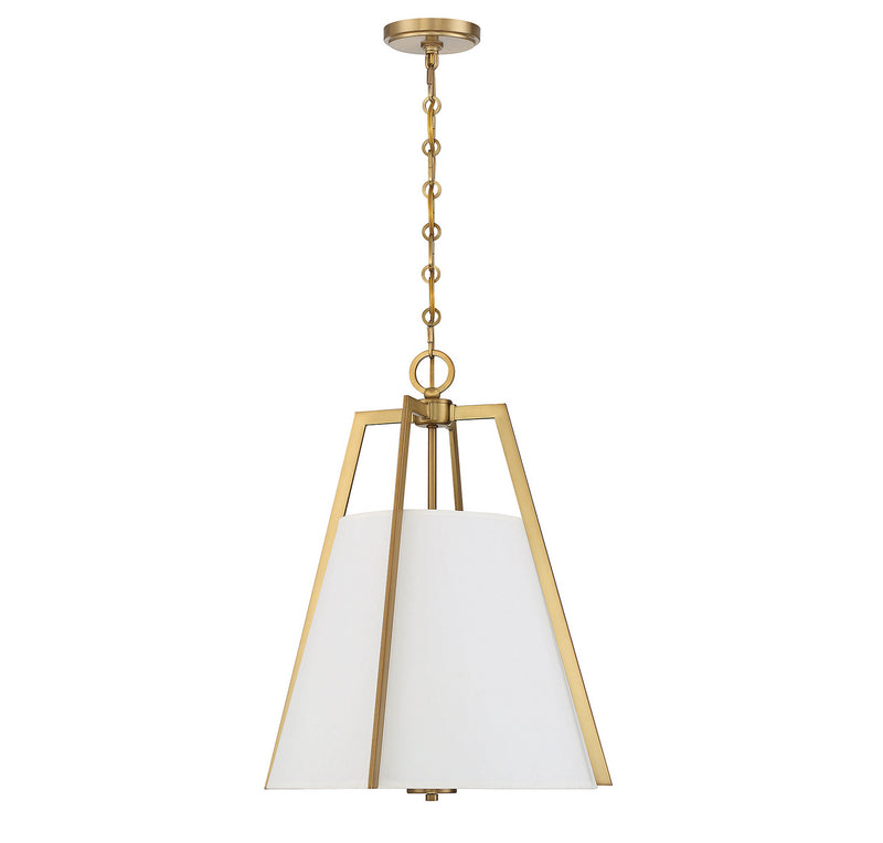 Three Light Pendant<br /><span style="color:#4AB0CE;">Entrega: 4-10 dias en USA</span><br /><span style="color:#4AB0CE;font-size:60%;">PREGUNTE POR ENTREGA EN PANAMA</span><br />Collection: Mansfield<br />Finish: Warm Brass