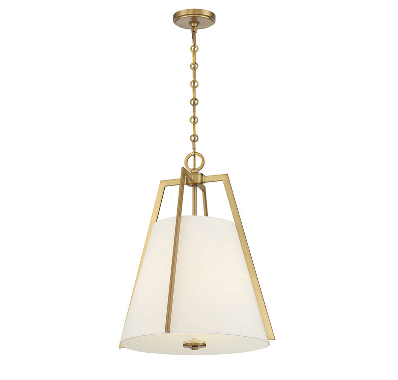 Three Light Pendant<br /><span style="color:#4AB0CE;">Entrega: 4-10 dias en USA</span><br /><span style="color:#4AB0CE;font-size:60%;">PREGUNTE POR ENTREGA EN PANAMA</span><br />Collection: Mansfield<br />Finish: Warm Brass