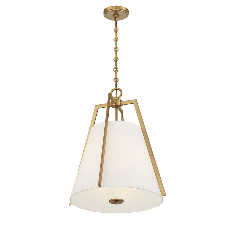 Three Light Pendant<br /><span style="color:#4AB0CE;">Entrega: 4-10 dias en USA</span><br /><span style="color:#4AB0CE;font-size:60%;">PREGUNTE POR ENTREGA EN PANAMA</span><br />Collection: Mansfield<br />Finish: Warm Brass