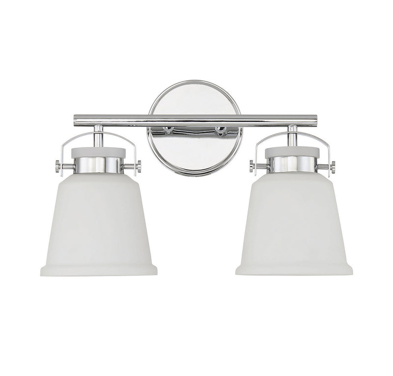 Two Light Bathroom Vanity<br /><span style="color:#4AB0CE;">Entrega: 4-10 dias en USA</span><br /><span style="color:#4AB0CE;font-size:60%;">PREGUNTE POR ENTREGA EN PANAMA</span><br />Collection: Kaden<br />Finish: Polished Chrome