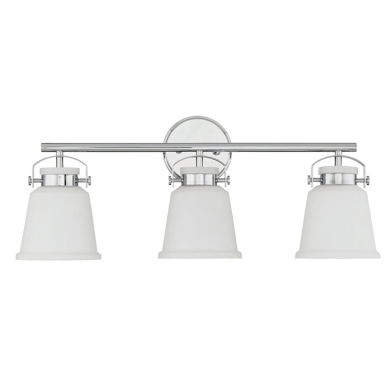 Three Light Bathroom Vanity<br /><span style="color:#4AB0CE;">Entrega: 4-10 dias en USA</span><br /><span style="color:#4AB0CE;font-size:60%;">PREGUNTE POR ENTREGA EN PANAMA</span><br />Collection: Kaden<br />Finish: Polished Chrome