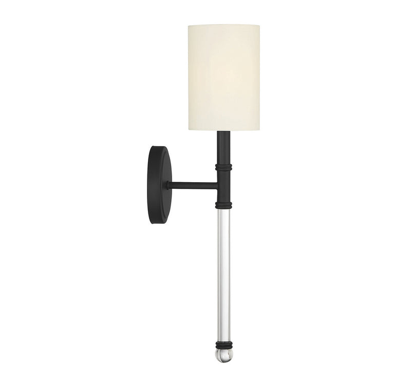 One Light Wall Sconce<br /><span style="color:#4AB0CE;">Entrega: 4-10 dias en USA</span><br /><span style="color:#4AB0CE;font-size:60%;">PREGUNTE POR ENTREGA EN PANAMA</span><br />Collection: Fremont<br />Finish: Matte Black