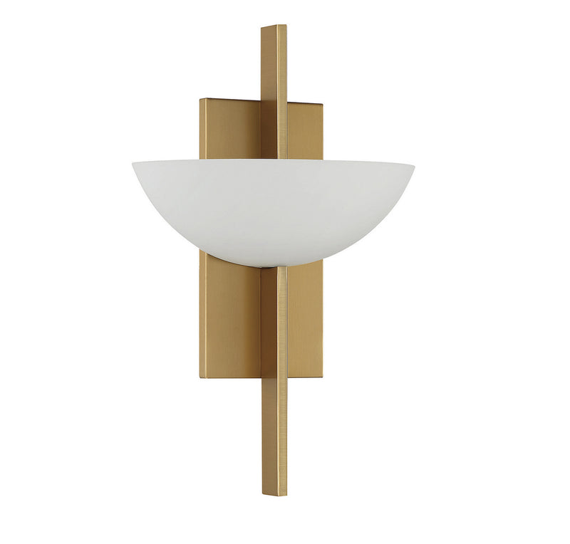 One Light Wall Sconce<br /><span style="color:#4AB0CE;">Entrega: 4-10 dias en USA</span><br /><span style="color:#4AB0CE;font-size:60%;">PREGUNTE POR ENTREGA EN PANAMA</span><br />Collection: Fallon<br />Finish: Warm Brass