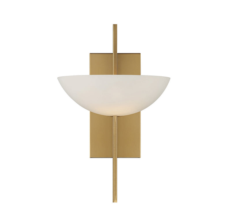 One Light Wall Sconce<br /><span style="color:#4AB0CE;">Entrega: 4-10 dias en USA</span><br /><span style="color:#4AB0CE;font-size:60%;">PREGUNTE POR ENTREGA EN PANAMA</span><br />Collection: Fallon<br />Finish: Warm Brass