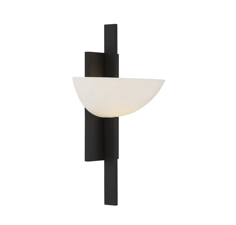 One Light Wall Sconce<br /><span style="color:#4AB0CE;">Entrega: 4-10 dias en USA</span><br /><span style="color:#4AB0CE;font-size:60%;">PREGUNTE POR ENTREGA EN PANAMA</span><br />Collection: Fallon<br />Finish: Matte Black