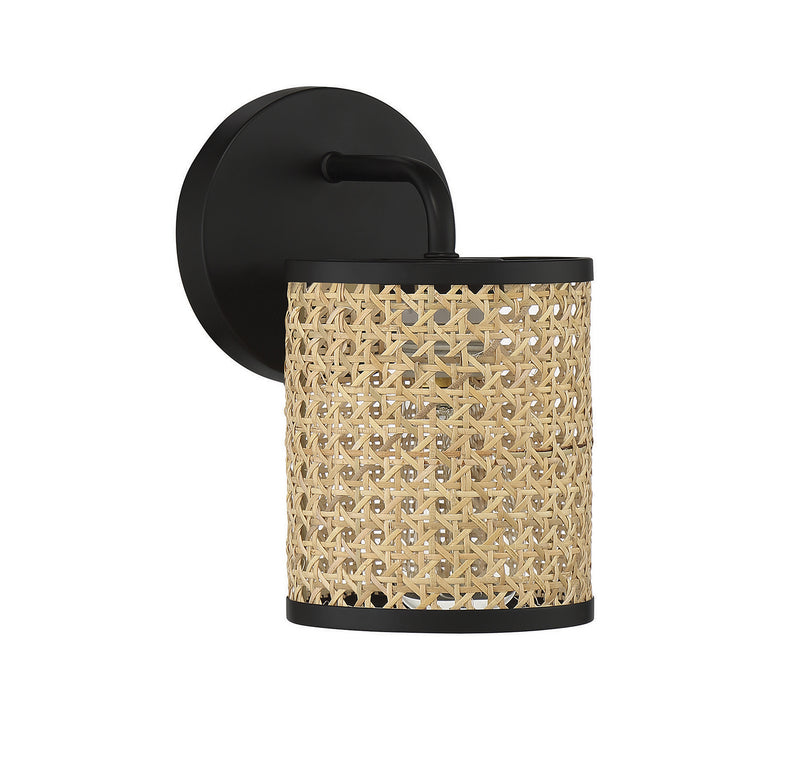 One Light Wall Sconce<br /><span style="color:#4AB0CE;">Entrega: 4-10 dias en USA</span><br /><span style="color:#4AB0CE;font-size:60%;">PREGUNTE POR ENTREGA EN PANAMA</span><br />Collection: Jaylar<br />Finish: Matte Black