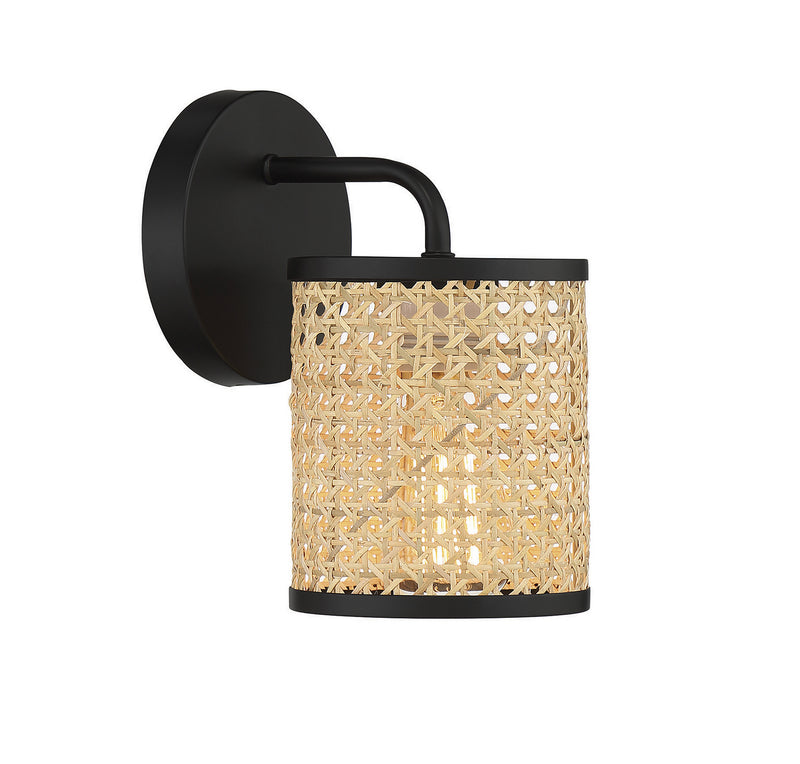 One Light Wall Sconce<br /><span style="color:#4AB0CE;">Entrega: 4-10 dias en USA</span><br /><span style="color:#4AB0CE;font-size:60%;">PREGUNTE POR ENTREGA EN PANAMA</span><br />Collection: Jaylar<br />Finish: Matte Black