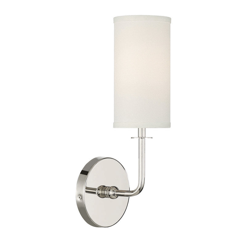 One Light Wall Sconce<br /><span style="color:#4AB0CE;">Entrega: 2-3 semanas en USA</span><br /><span style="color:#4AB0CE;font-size:60%;">PREGUNTE POR ENTREGA EN PANAMA</span><br />Collection: Powell<br />Finish: Polished Nickel