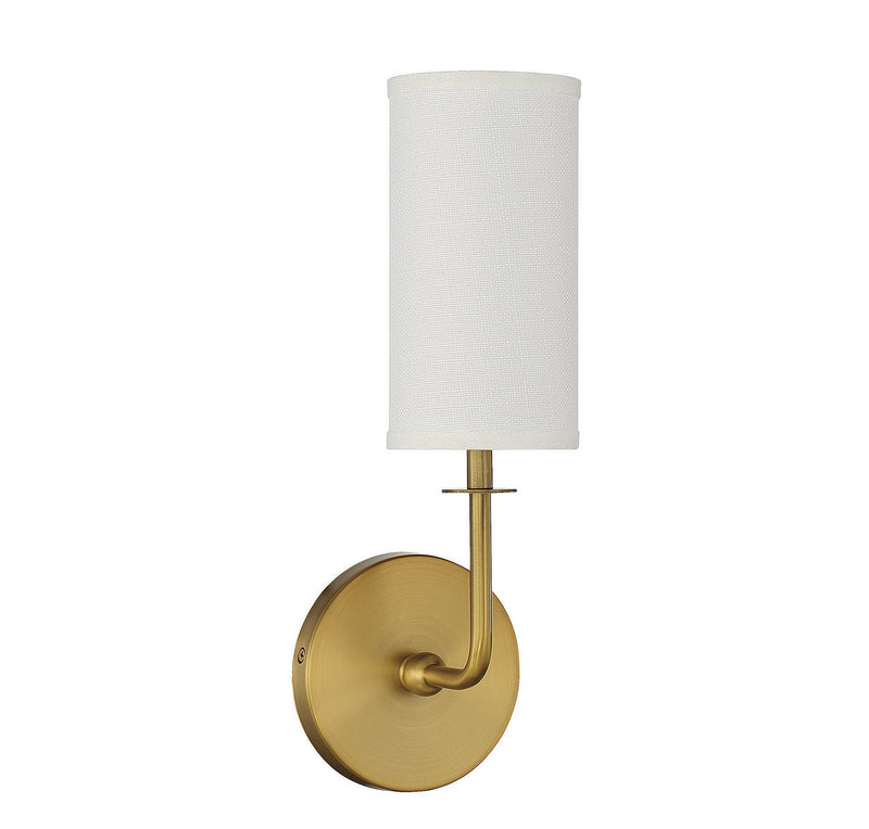 One Light Wall Sconce<br /><span style="color:#4AB0CE;">Entrega: 4-10 dias en USA</span><br /><span style="color:#4AB0CE;font-size:60%;">PREGUNTE POR ENTREGA EN PANAMA</span><br />Collection: Powell<br />Finish: Warm Brass