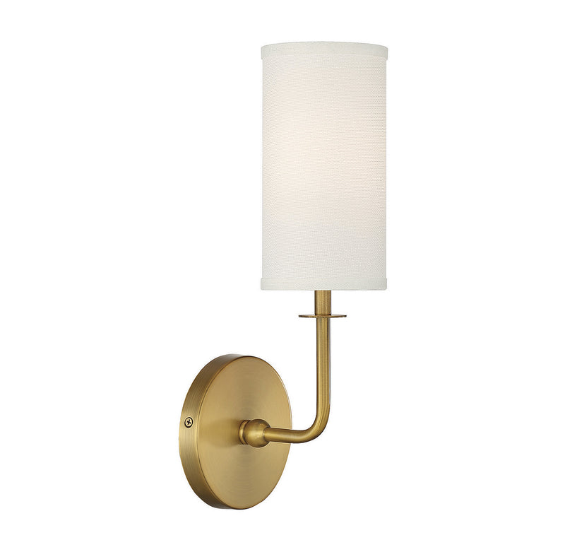 One Light Wall Sconce<br /><span style="color:#4AB0CE;">Entrega: 4-10 dias en USA</span><br /><span style="color:#4AB0CE;font-size:60%;">PREGUNTE POR ENTREGA EN PANAMA</span><br />Collection: Powell<br />Finish: Warm Brass