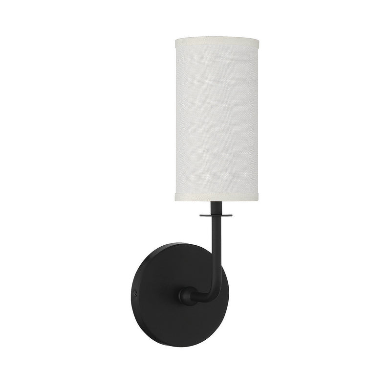 One Light Wall Sconce<br /><span style="color:#4AB0CE;">Entrega: 4-10 dias en USA</span><br /><span style="color:#4AB0CE;font-size:60%;">PREGUNTE POR ENTREGA EN PANAMA</span><br />Collection: Powell<br />Finish: Matte Black