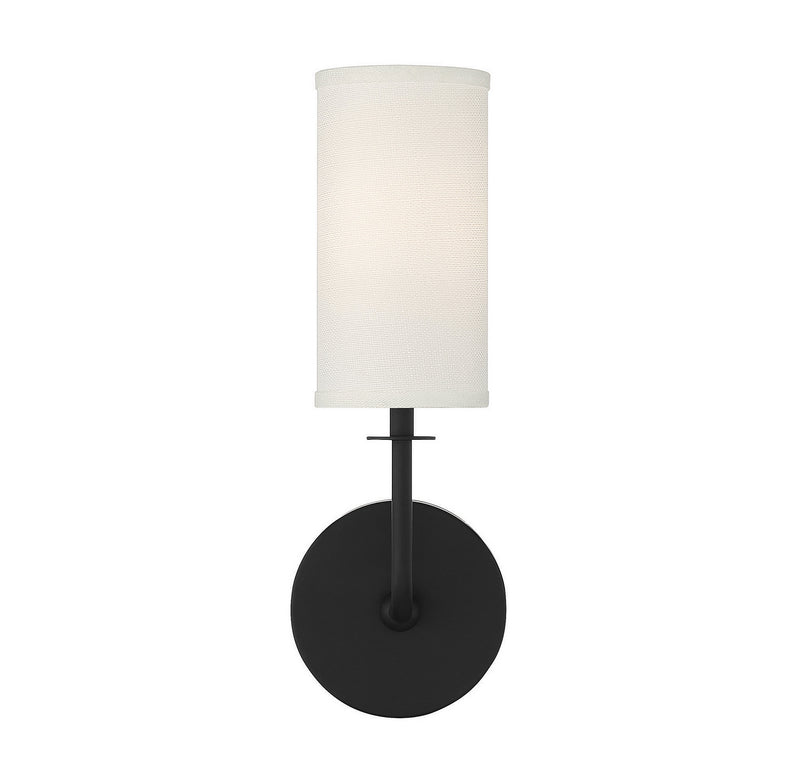 One Light Wall Sconce<br /><span style="color:#4AB0CE;">Entrega: 4-10 dias en USA</span><br /><span style="color:#4AB0CE;font-size:60%;">PREGUNTE POR ENTREGA EN PANAMA</span><br />Collection: Powell<br />Finish: Matte Black