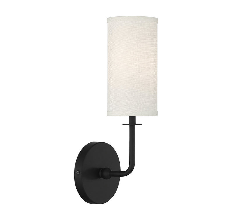 One Light Wall Sconce<br /><span style="color:#4AB0CE;">Entrega: 4-10 dias en USA</span><br /><span style="color:#4AB0CE;font-size:60%;">PREGUNTE POR ENTREGA EN PANAMA</span><br />Collection: Powell<br />Finish: Matte Black