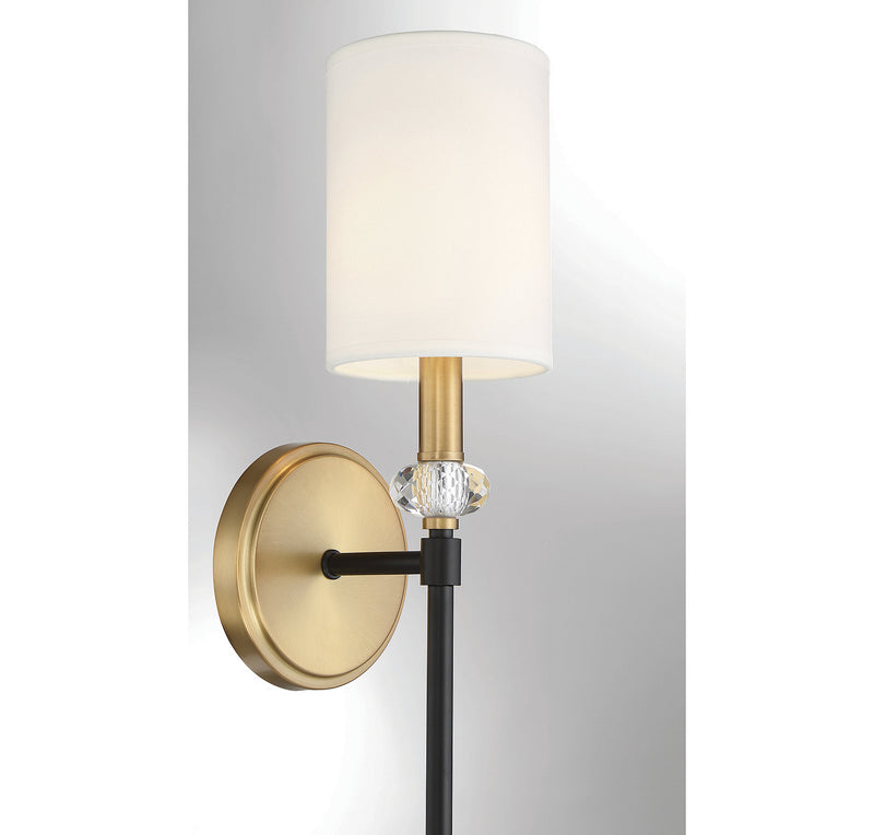 Savoy House - 9-1888-1-143 - One Light Wall Sconce - Tivoli - Matte Black with Warm Brass Accents